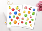 Preview: Niedliches Obst Sticker Set